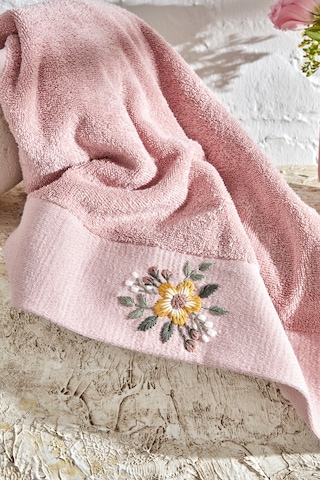 Karaca Home Comfort Touch Nakışlı %100 Pamuk Havlu Pudra 30x50 Cm 200.22.11.0112