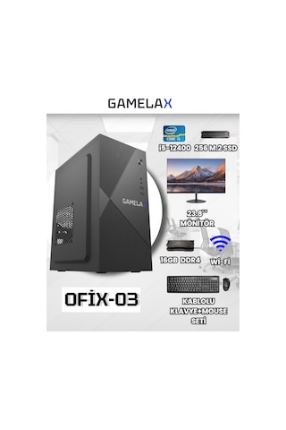 Gamelax Ofix-03 16 GB 1 TB SSD 23.8" Dos Masaüstü Bilgisayar