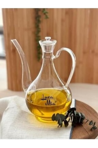 Morponi Bambu Standlı Borosilikat Cam Glorry Yağlık 2'li Set 700 Ml+700 Ml Şeffaf