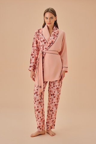 Suwen Lal Sabahlık Sh251236151021 Gül Desenli Çok Renkli