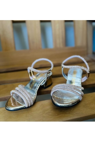 Gala Taş İşlemeli Çocuk Topuklu Ayk. Gold