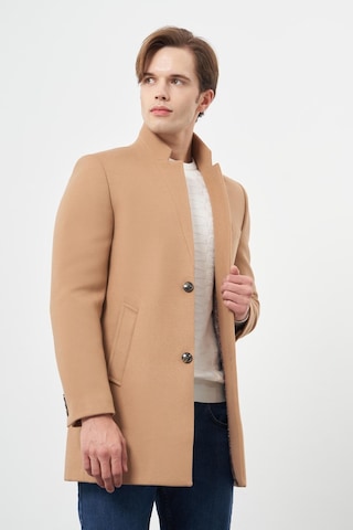 İmza Camel Kaşe Dik Yaka Kapitoneli Astar Slim Fit Dar Kesim Klasik Kaban 1008245171 Camel