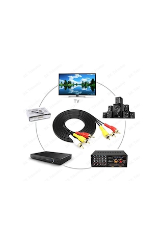 BK Teknoloji 3Rca Erkek 3 Rca Erkek Kompozit Ses Video Av Kablosu