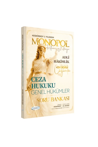 Hakimlik Ceza Hukuku Genel Hükümler Soru Bankası 22. Baskı Monopol Yayınları