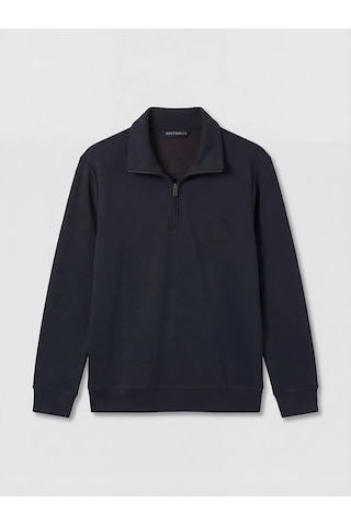 Lc Waikiki Antrasit Fermuarlı Dik Yaka Nakışlı Erkek Sweatshirt