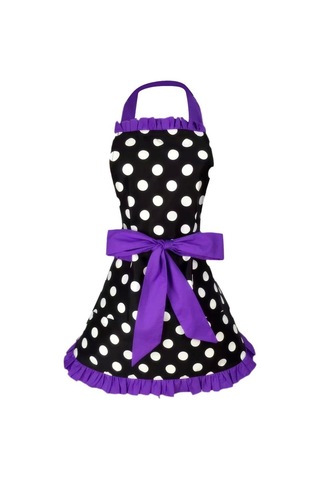 Dinosaurs Ayarlanabilir Önlük Ev Mutfak Yemek Pamuk Önlükleri Bowknot Mor Altın