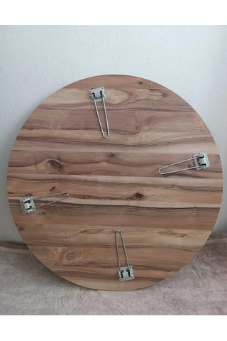 Dzgn Home Katlanabilir Metal Ayaklı Ahşap Yer Sofrası Kahve100 Cm