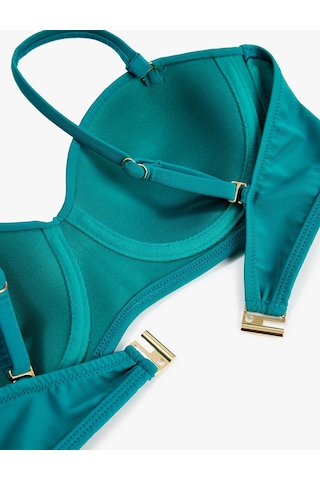 Koton Drapeli Çıkarılabilir Askılı Straplez Bikini Üstü Yeşil 6sak10147mm