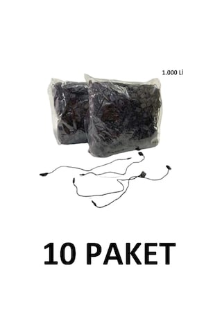 10 Paket 10.000 Adet Kilitli Etiket Ipi Siyah Renk