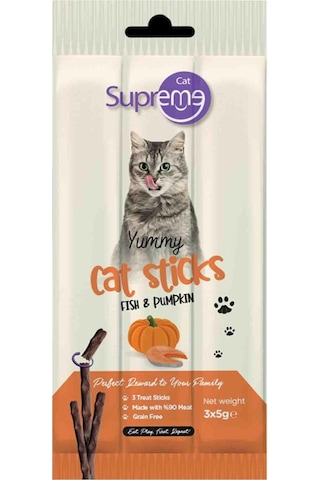 Supreme Cat Ton Balıklı ve Balkabaklı Kedi Ödül Çubuğu 3 x 5 G