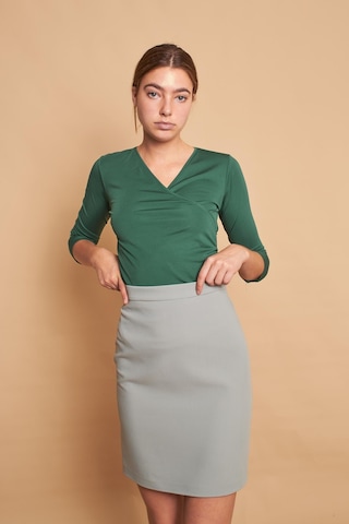 Jument Anvelop Kruvaze Yaka Capri Truvakar Kol Body Bluz-yeşil Yeşil