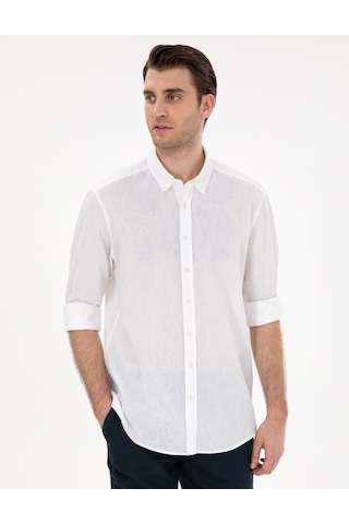 Pierre Cardin Erkek Beyaz Gömlek Desenli 50303388-vr013 Beyaz