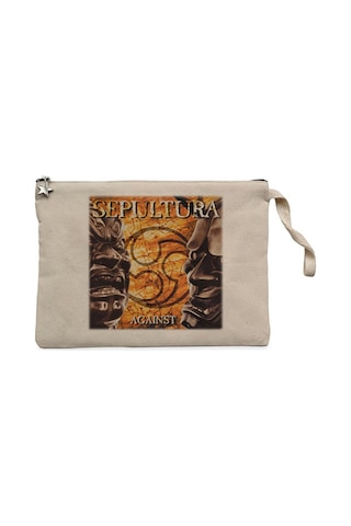 Zepplin Giyim Sepultura Against Krem Clutch Astarlı Cüzdan / El Çantası Krem