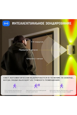 Youmex Rgb Hareket Sensörlü Akıllı Gece Lambası, Otomatik Açma/kapama, Renk Değişim Modları, Type-c Şarj, Beyaz Beyaz