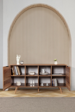 4620 Sina 160 Cm Ahşap Ayaklı , Metal Kulplu Konsol ,söğüt , Oturma Odası , Salon , Tv Ünitesi Diğer