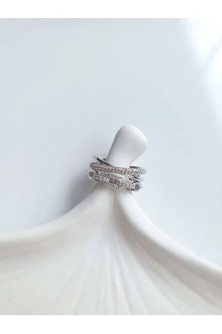 Vip Silver Ayarlanabilir Zincir Yüzük Sevgiliye Hediye Gümüş