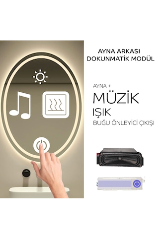 Ayna Arkası 220v Bluetooth Hoparlör Dokunmatik Sensör