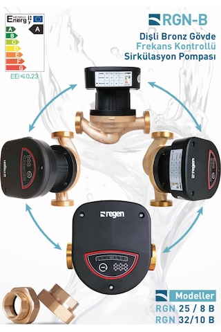 Regen Rgn-b 32/10 Bronz 150 Watt Frekans Konvertörlü Sirkülasyon Pompası 2" - 1 1/4" 8 M3 Debi - 10 Mss Basınç