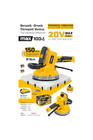 Sgs5415 - 20 Volt 2 Amper Akülü Titreşimli Vantuz Seramik Granit Mermer Kiremit Döşeme Makinesi