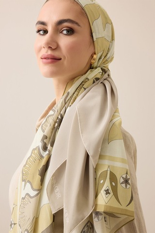 İmannooor Kufi Arpa Floş Pamuk Şal 70x210