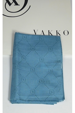 Pamuk İpek Şal - 68 X 200 - 6356 Bebe Mavisi