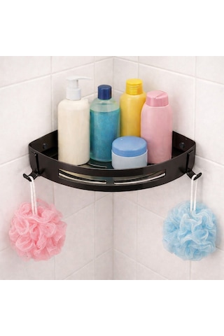 Fause Banyo Köşe Rafı 304 Paslanmaz Çelik 23x23 Cm Siyah Kbk100-b Mat Siyah