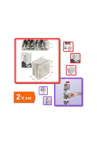 5 Adet Dolap İçi Çorap Düzenleyici + Çizgili Ayakkabı Taşıma Çantası 2li Set Xj92qa Belirtilmemiş