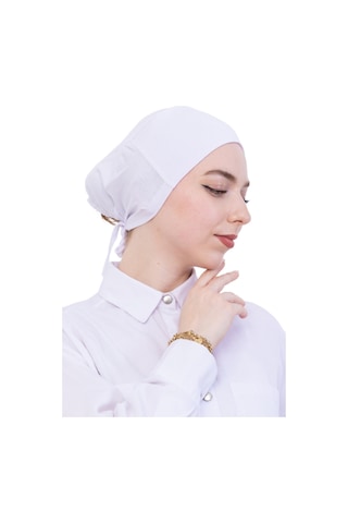 Modish Group Pratik Bone Pamuklu Tesettür İç Bone, Başörtüsü İçin Hazır Viskon Şapka, Namaz Günlük Kullanım İçin Beyaz