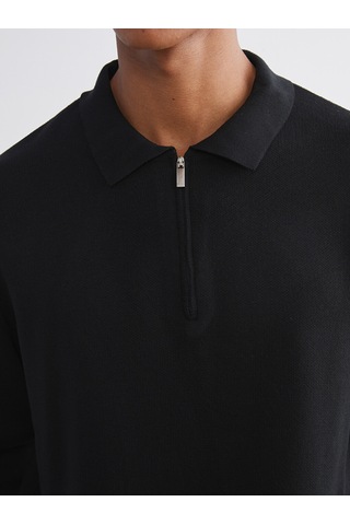 Lcw Vision Siyah Polo Yaka Erkek Triko Kazak