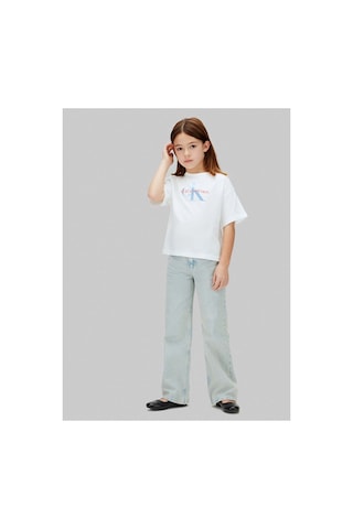 Calvin Klein Beyaz Kız Çocuk Baskılı T-shirt Lvcksja20gyaf-16307