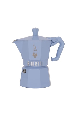 Bialetti - Exclusive: 3 Cups Ocak Üstü Espresso Pişirici - 130ml - Mavi Renk - Alüminyum Gövde - Patentli Güvenlik Valfi - Tüm Ocak Türleri İçin Uygundur İndüksiyon Hariç Sku: Smg8690010546395