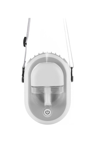 Mini Asılı Boyun Su Püskürtme Fanı 2000 Mah Şarj Edilebilir Pil Kumandalı El Masaüstü Hava Soğutma Fanları Açık Hom4my Beyaz