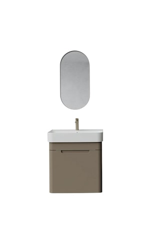 Creavit Colorit Çekmeceli Lavabo Dolabı 60 Cm Ve Ayna Cappuccino