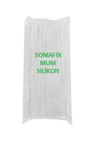 1 KG 7.4x300 MM İnce Somafıx Mum Silikon Şeffaf Çubuk Sıcak N11.19