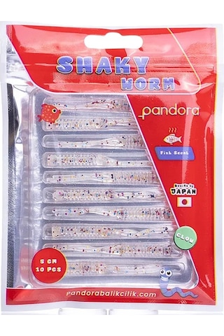 Pandora Shaky Worm 5cm 10 Adet Lrf Silikonu Red Berry