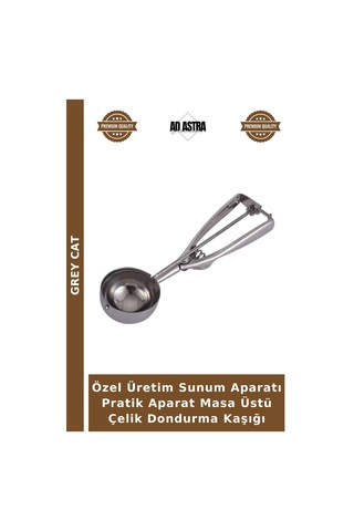 Özel Üretim Sunum Aparatı Pratik Aparat Masa Üstü Çelik Dondurma Kaşığı Çok Renkli