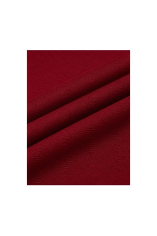 Esade Kadın Pembe Zampak Çiçek Kol Baskılı Rahat Kalıp Bisiklet Yaka Bordo Sweatshirt Bordo