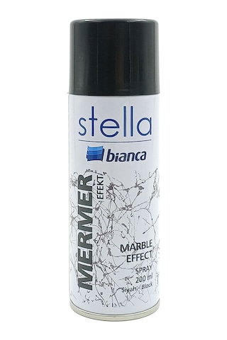Stella İnce Mermer Efekt Sprey Boya Siyah 200 Ml Siyah