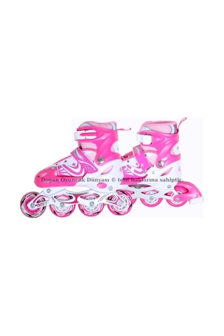 Işıklı Metal Gövdeli Ayarlanabilir Pembe Alıştırma Pateni Pembe