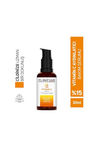 Cliniclab %15 Cilt Aydınlatıcı ve Yenileyici Vitamin C Serum 30 ML