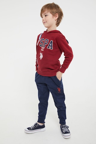 U.S. Polo Assn Lisanslı Ribanalı Bordo Erkek Çocuk Kapüşonlu Eşofman Takım