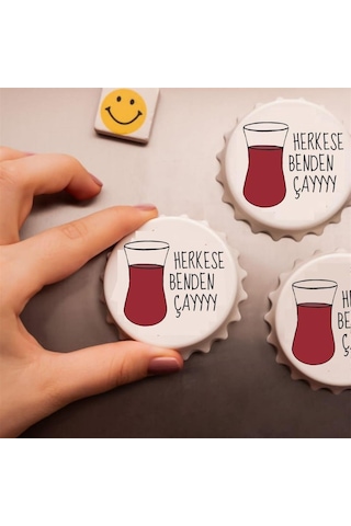 Herkese Benden Çay Baskılı Magnet Açacak 2912-3