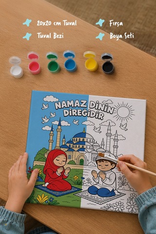 Namaz Dinin Direğidir Şövalesiz Boya Seti 20x20
