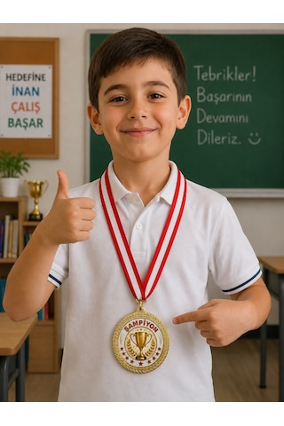 Şampiyon Madalyası - Dijital Baskılı 1. Kalite Madalya Altın