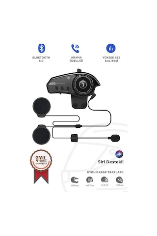 Torima Bt-35 Siyah 5.0 Bluetooth Motosiklet Kulaklığı Siyah