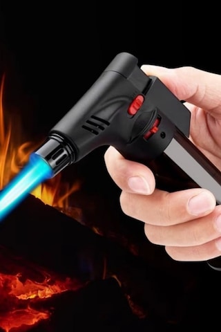 2 Adet Pürmüz Doldurulabilir Çakmak 1300 C Torch Depolu Orta Boy Siyah