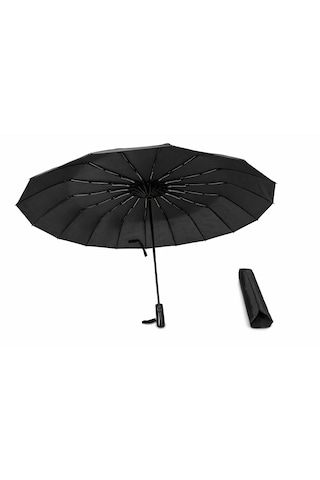 Sumo 16 Telli Profesyonel Unisex Şemsiye Siyah