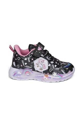 Kuromi 727 Kız Çocuk Işıklı Sneaker Siyah