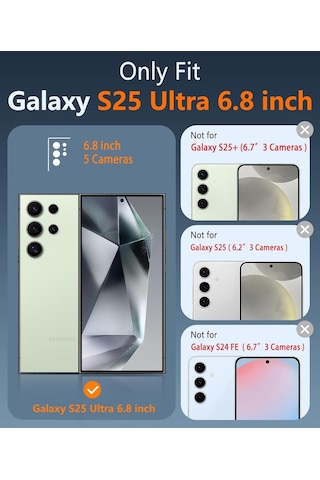 Samsung Galaxy S25 Ultra Uyumlu Kılıf Wireless Şarj Özellikli Magsafe Şeffaf Telefon Kılıfı Kapak