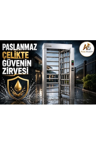 Als - P56 Paslanmaz Çelik Tam Boy Turnike Yüksek Güvenlikli Geçiş Kontrol Sistemi